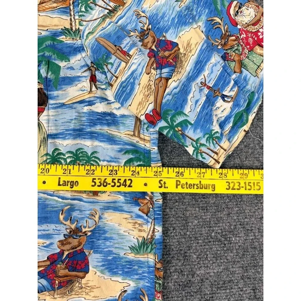 Vintage Reyn Spooner Christmas Santa Short Sleeve Hawaiian Camp Shirt - Size XL